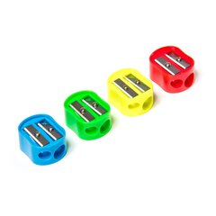 
          Точилка пластиковая Alingar, 2 отверстия, фигурная, цвет ассорти, пластиковая банка