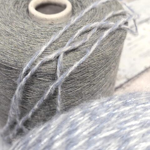 Бэби сури альпака с люрексом LUXSURI 180 бело-голубой с серебром