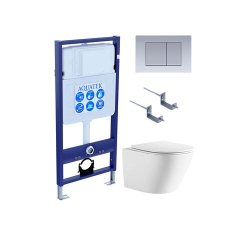 Aquatek SET Aquatek ЛИБЕРТИ-011 4в1 SET Aquatek ЛИБЕРТИ-011 4в1 (рама Aquatek Standard INS-0000012+кркпеж KKI-0000002+клавиша KDI-0000011+унитаз ЛИБЕРТИ AQ1999T-00 с тонким сиденьем sc)