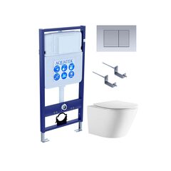 Aquatek SET Aquatek ЛИБЕРТИ-011 4в1 SET Aquatek ЛИБЕРТИ-011 4в1 (рама Aquatek Standard INS-0000012+кркпеж KKI-0000002+клавиша KDI-0000011+унитаз ЛИБЕРТИ AQ1999T-00 с тонким сиденьем sc) фото