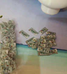 Посыпка для Торта Деньги Доллары 2.5*1 см, 160 шт (сахарная бумага)