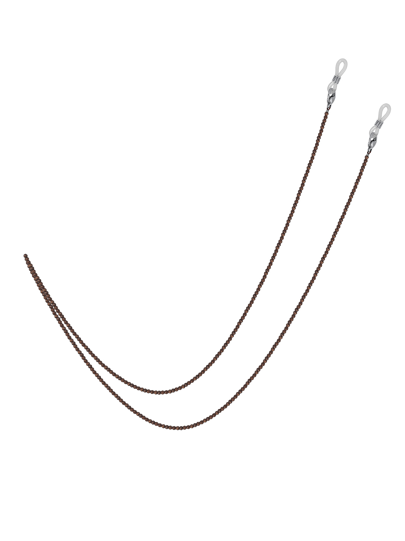 Коричневая цепочка для очков с гематитом