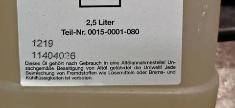 GEA WESTFALIA 0015-0001-080 - смазочное масло - 2,5 л