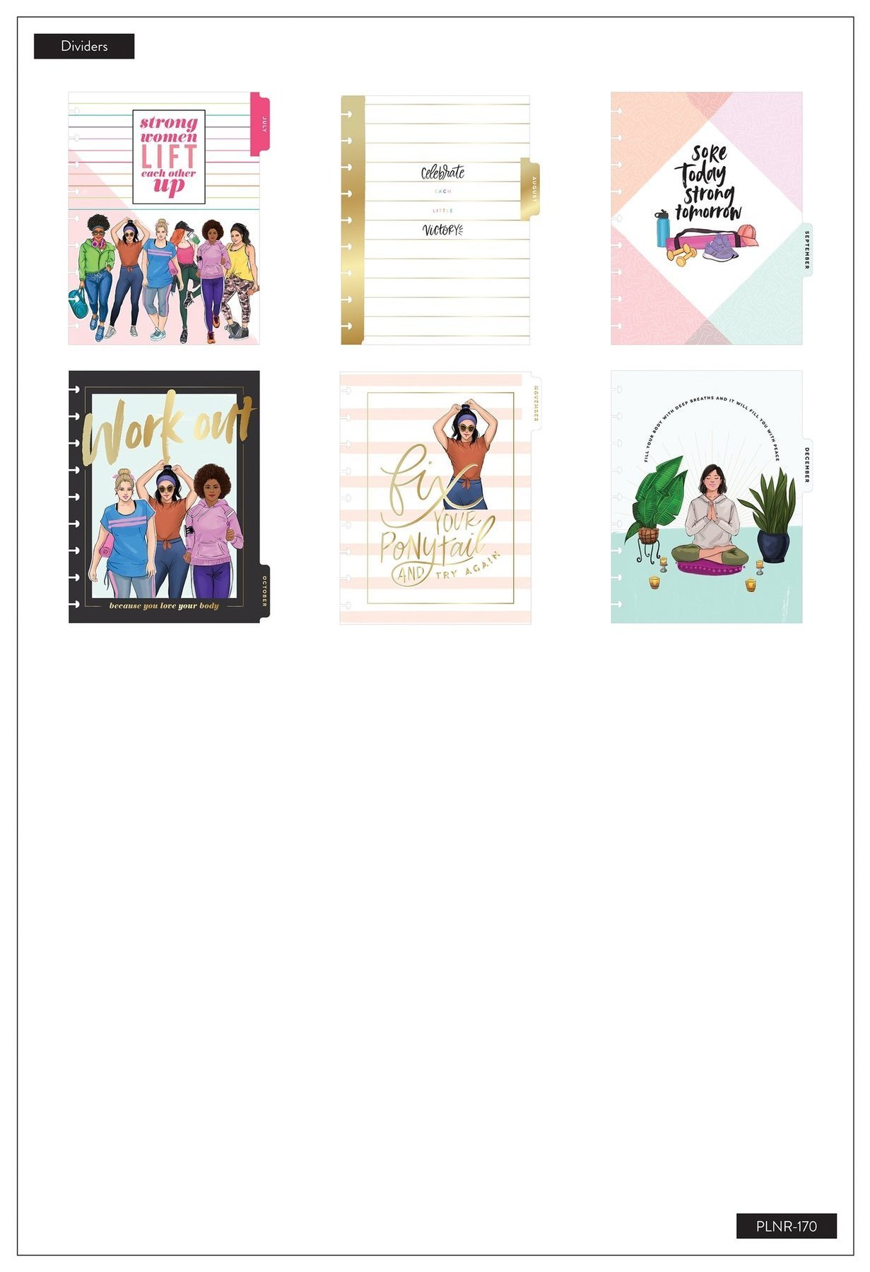 Ежедневник июль 2020 - декабрь 2021 -Classic Deluxe Vertical Happy Planner® -Rongrong Fitness -  19,5х24,5см