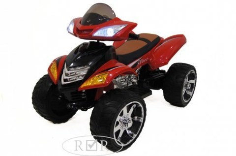 Электроквадроцикл Rivertoys E005KX-A красный кожа+надувные колеса