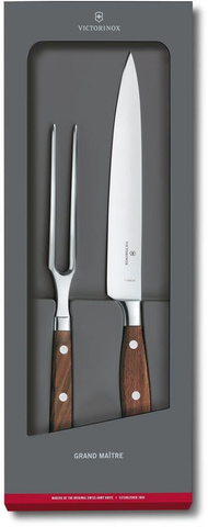 Набор ножей кухонных Victorinox Grand Maitre (7.7240.2) компл.:1шт вилка дерево подар.коробка