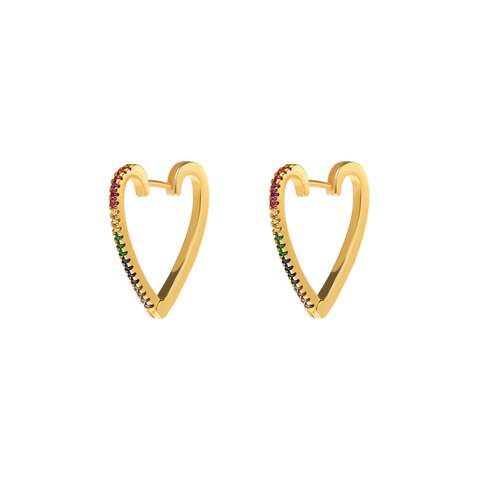 Multi Pave Hearts Hoops