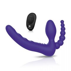 Фиолетовый безремневой страпон с пультом ДУ 7’’ Remote Control Strapless - 24 см. - 