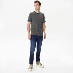 Футболка Alpha Industries Nasa Worm Logo Tee Dark Charcoal Heather (Серая)