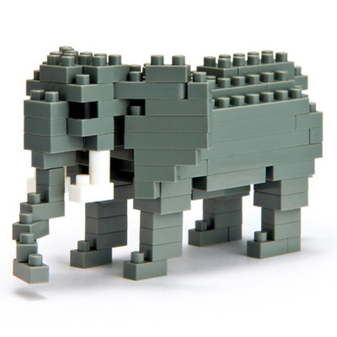 Мини-конструктор Nanoblock (Наноблок)"Африканский Слон", 130 элементов