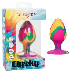 Яркая анальная пробка Cheeky Large Tie-Dye Plug - 9 см. - 