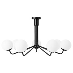 Люстра IKEA GLANSSLINKE (ГЛАНССЛИНКЕ), Черный / Белый, 7 ламп