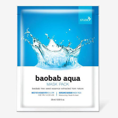 Bergamo Baobab Aqua Mask Pack - Маска тканевая для лица с экстрактом баобаба