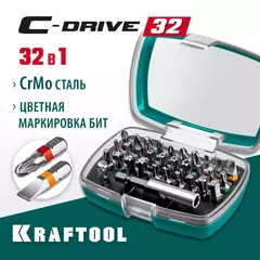 KRAFTOOL C-Drive 32, 32шт, набор многофункциональных бит (26067-H32)