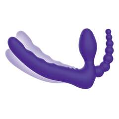 Фиолетовый безремневой страпон с пультом ДУ 7’’ Remote Control Strapless - 24 см. - 