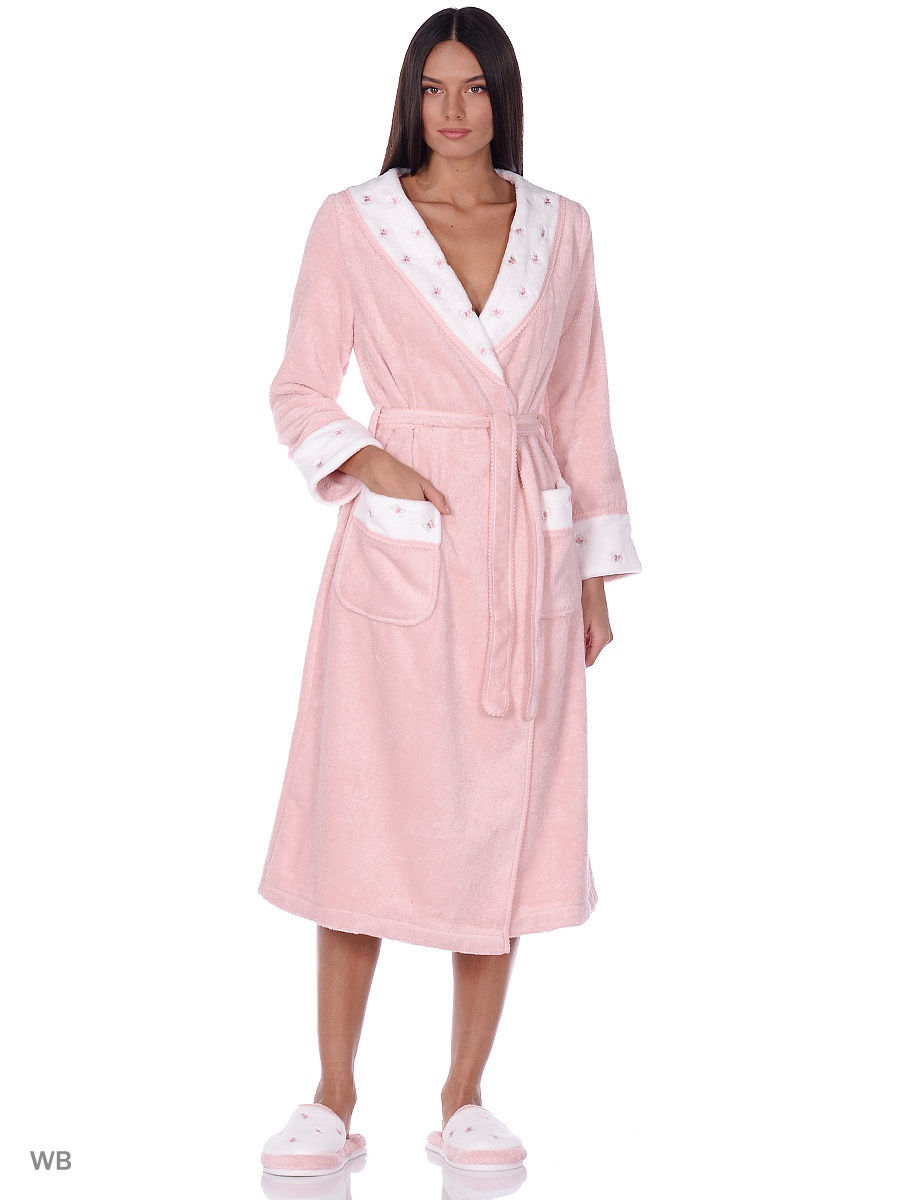 Махровые женские халаты LAVOINE BUTTEFLY махровый женский халат с тапочками Maison Dor розовый LAVOINE_с_бабочками_длин_роз.jpg
