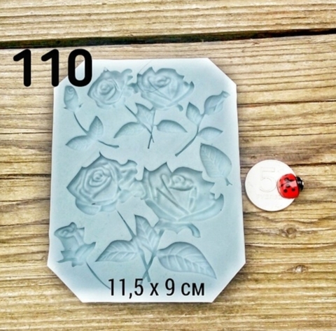 Молд Розы  11.5х9см., Арт.PO-0110, силикон