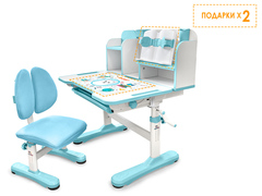 Комплект растущей детской мебели Mealux EVO Panda BD-28 парта + стул + надстройка + подставка + выдвижной ящик + стаканчики + накладка