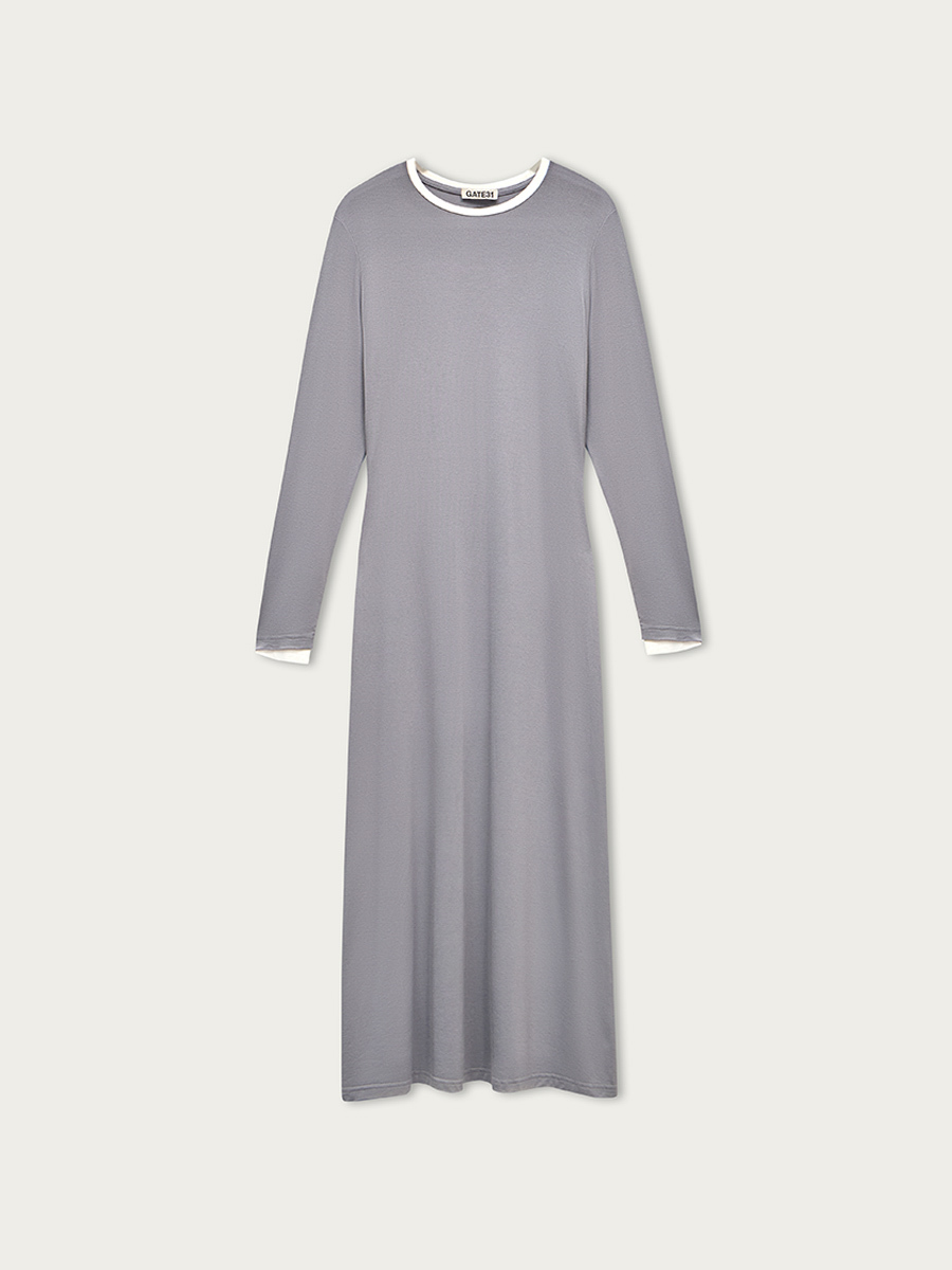 

Платье Малика с имитацией двойного изделия, Серый