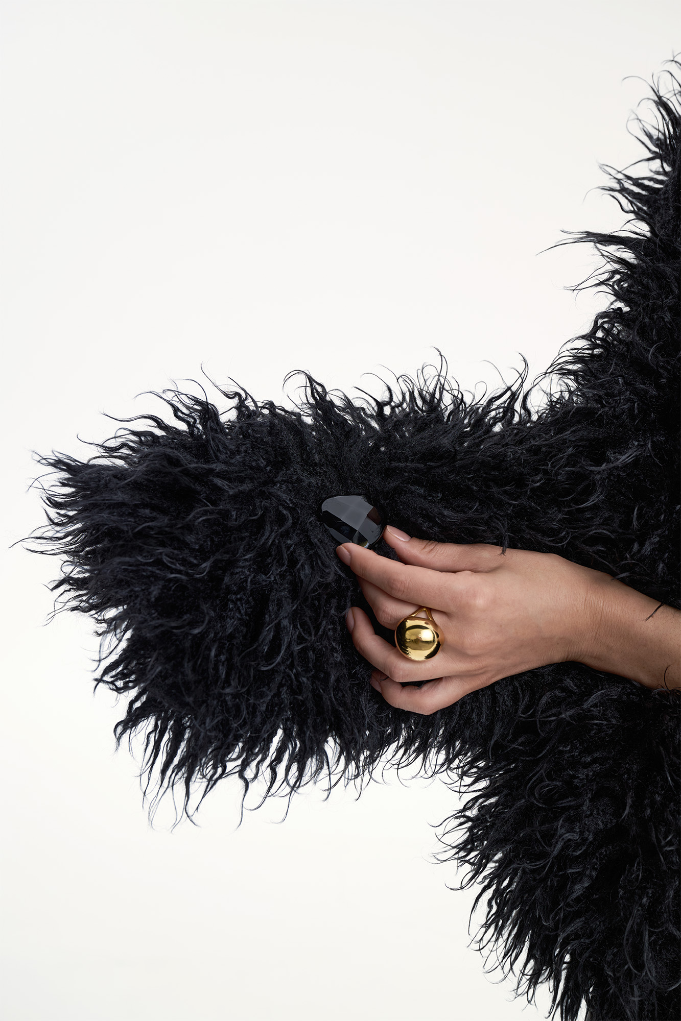 Шарф меховое боа черный