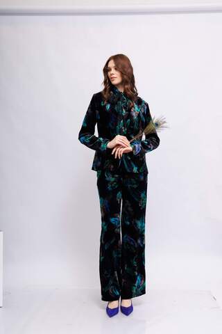 Marc Cain Костюм бархатный в узор с перьями