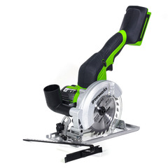 Циркулярная мини-пила Greenworks G24MCS 24V аккумуляторная, без АКБ и ЗУ