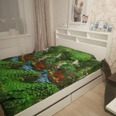 Кровать Симпл 1.6 м с надстройкой белая