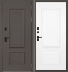 Входная дверь уличная АСД с терморазрывом 3К Норильск муар коричневый / Белый матовый