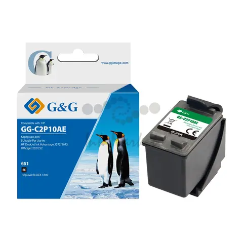 Картридж струйный G&G GG-C2P10AE 651 черный (12мл) для HP DeskJet 5575/5645
