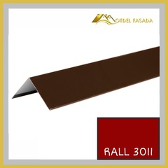 Планка угла внешнего простая 10*75*75*10 RALL 3011-Красно-коричневый 2м