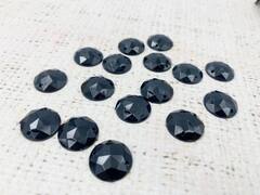 Стразы пришивные акрил, d 1,4 см, чёрный