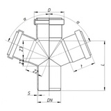 Крестовина Ostendorf для внутренней канализации HTDA 110/110/110х87° (115935)