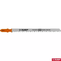 ЗУБР T301CD, T-хвост., У8А сталь, по дереву, шаг зуба 4 мм (6TPI), раб. длина 100 мм, 2 шт, полотна для лобзика, Профессионал (15582-4)