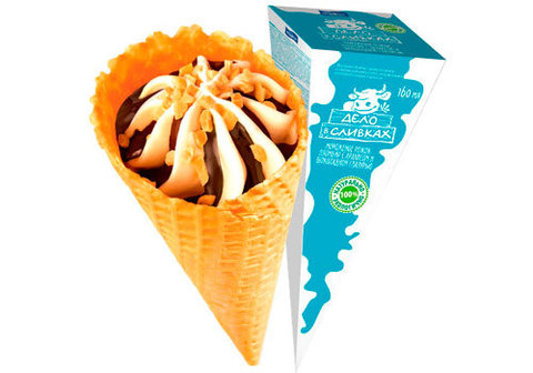 Рожок "Дело в сливках" 15% с шоколадной глазурью, 95г