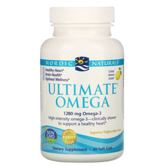 Nordic Naturals, Ultimate Omega, со вкусом лимона, 1280 мг, 60 капсул