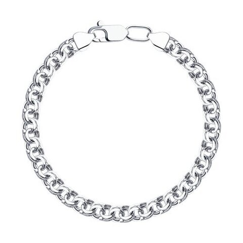 965141004 - Браслет плетения Бисмарк из серебра с алмазной гранью