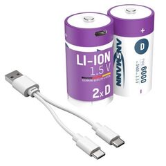 Аккумулятор D/Li-ion ANSMANN 1.5V 6000mAh/2шт
