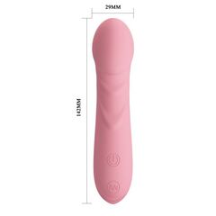 Нежно-розовый перезаряжаемый вибромассажер Candice - 14,2 см. - 