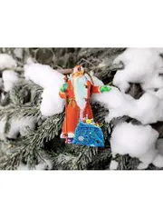Деревянная игрушка на елку. Художник Владимир Зарубин. Дед Мороз