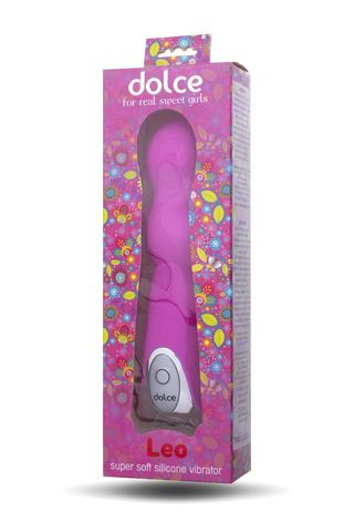 Ярко-розовый вибратор Dolce Leo - 16,5 см. - ToyFa Dolce 591001