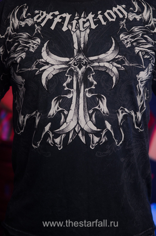 Affliction | Футболка мужская JUMP TEE Black A1185 принт спереди