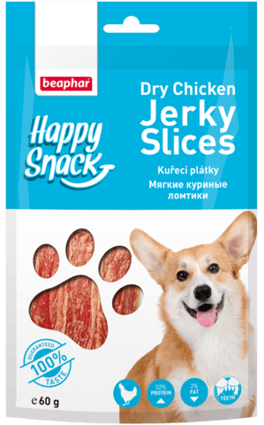 купить беафар Beaphar Happy Snack Dry Chicken Jerky Slices мягкие куриные ломтики для собак