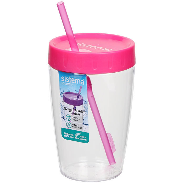 Стакан с трубочкой Sistema 