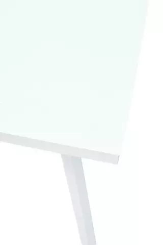 Стол ФИН 140 Белый, стекло/ Белый каркас М-City, ЛДСП / Стекло закаленное,  Белый,  Металл,  Белый