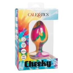 Яркая анальная пробка Cheeky Large Tie-Dye Plug - 9 см. - 