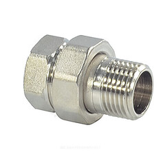 Соединитель латунь никель американка Ду 15 (1/2") прямой ВР/НР SantechSystems