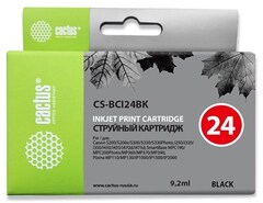 Картридж струйный Cactus CS-BCI24BK черный (9.2мл) для Canon S200, S200x, S300, S330, S330, i250, i320, i350, i450, i455, i470D, i475D, MP110, MP130, MP360, MP370, MP390, MPC190, MPC200, iP1000, iP1500, iP2000