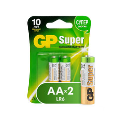 Батарейки GP Super AA/LR6/15A GP15A-2CR2 алкалин. бл/2