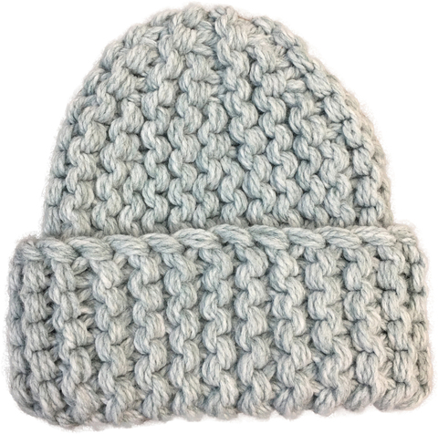 Женская зимняя шапочка крупной вязки (светло-серый меланж)