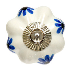 BLUMEN HAUS Ручка керамическая для мебели "Василек" ручная роспись рисунок синий 66037